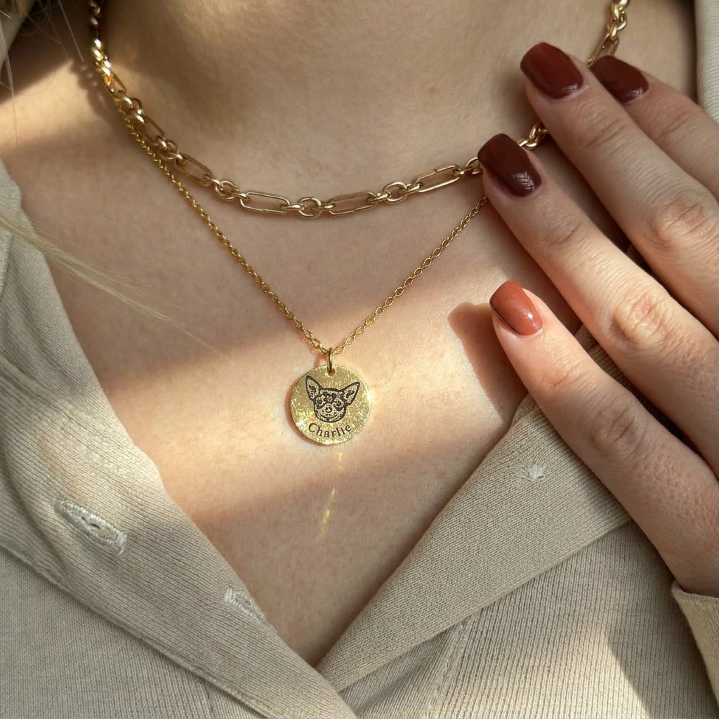 Pawtrait Pet Portrait Necklace