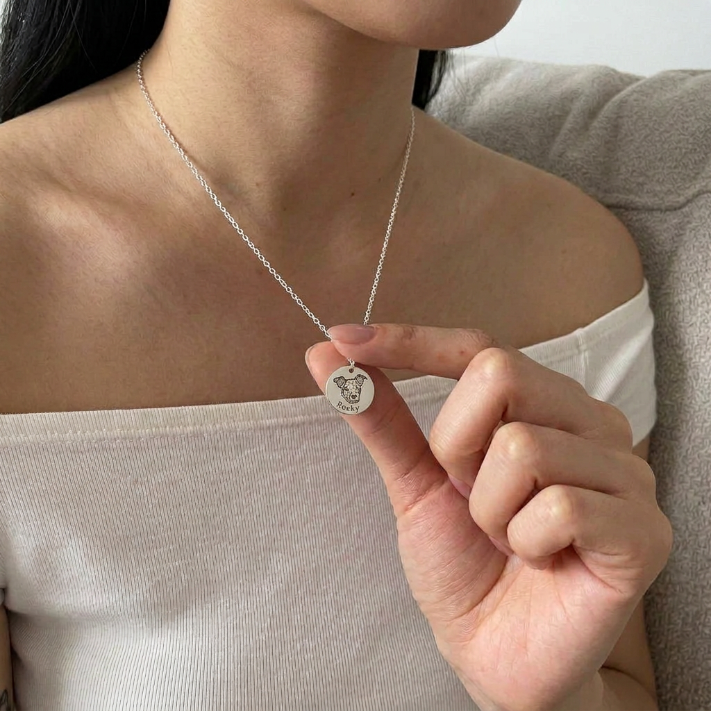 Pawtrait Pet Portrait Necklace